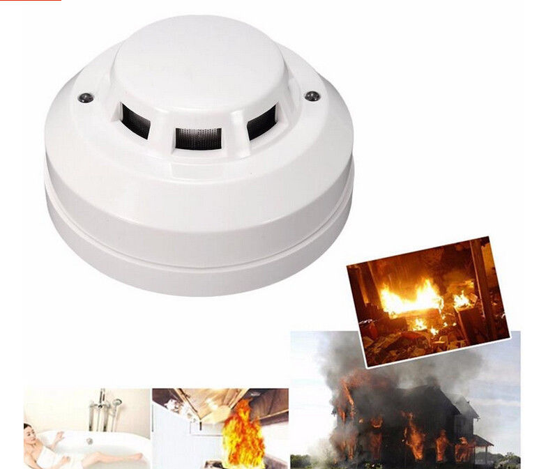 2019 9V to 35VDC 4 wire white color conventional network smoke fire alarm