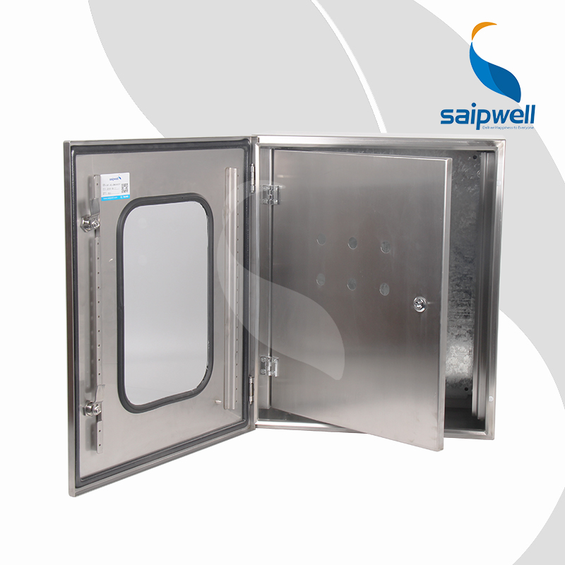 SAIPWELL J Stainless Steel 304 316 316L Transparent Window Middle Door Electric Metal Cabinet