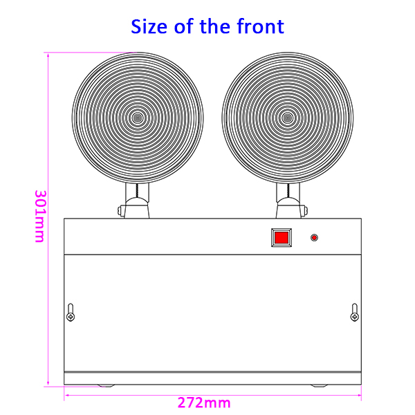 Steel Casing LED Rechargeable Emergency Light 2 Heads