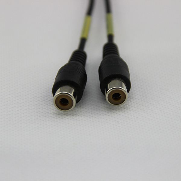 Black 2RCA plug to Open Audio Cable