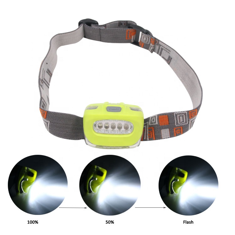 Portable Mini Cheap Price Head Torch Lightweight Camping Running 5LED Headlamp