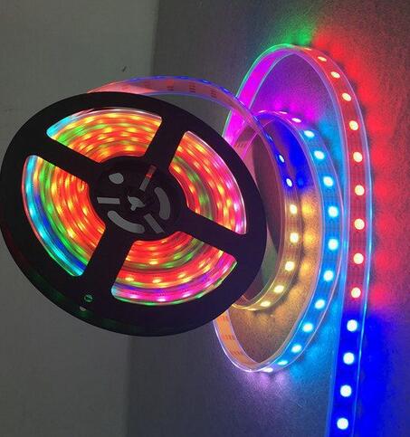 AddressableBlack PCB DC5V WS2813 RGB full color led pixel strip waterproof by silicon