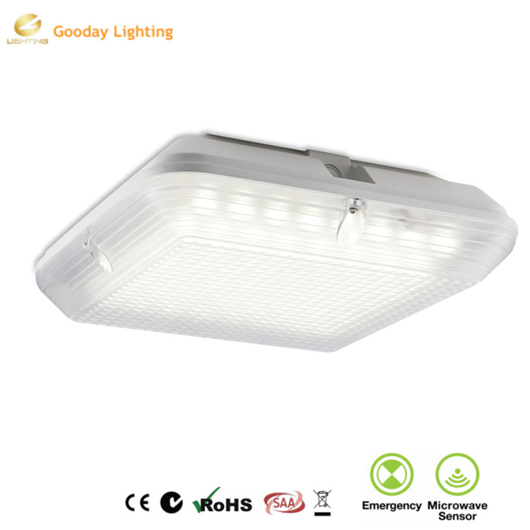 3 Hours Emergency Lighting Time Battery Operated 25W LED Parking Garage Light IP65 Vapor proof LED Bulkhead Fitting