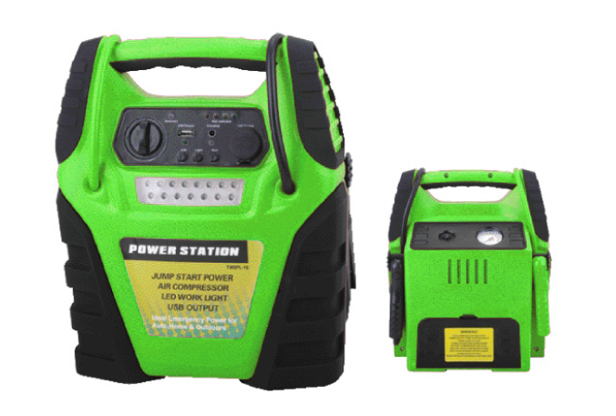 Multi-function 12v car power station portable jump start with air compressor