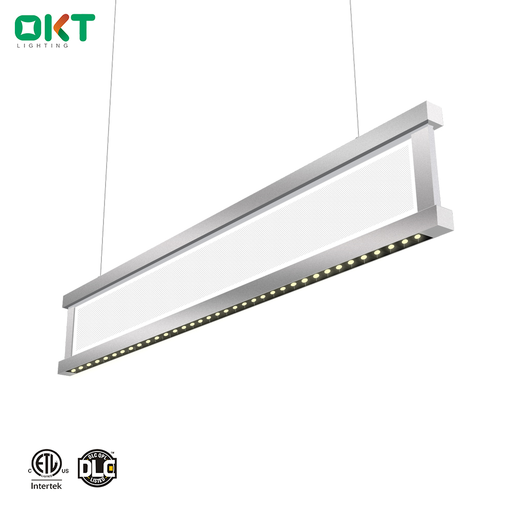 OKT unique design aluminum frame semi-transparent luminaire 4ft suspended light fixture