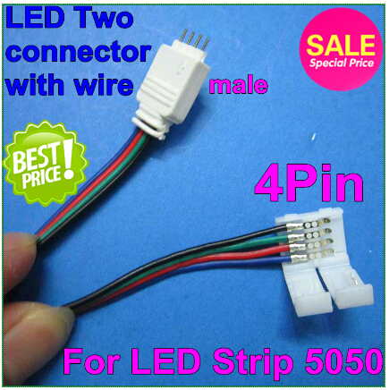 Female and male 4 Pins 10mm 15cm RGB 5050 RGB Strip Connector