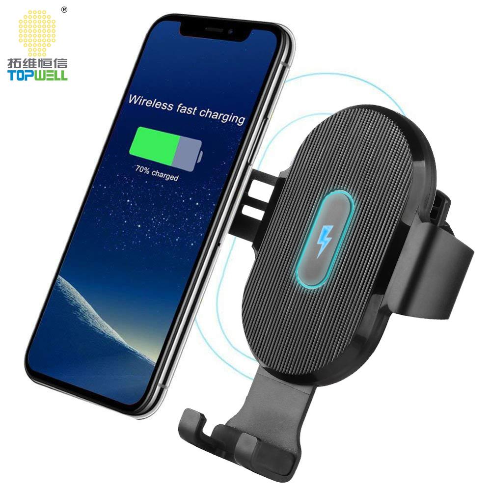 QI Car Fast  Charger Gravity Car Mount Air Vent Phone Holder