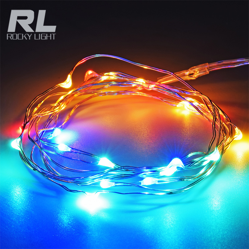 Bottle Shaped Stopper Lamp Glass Wine Silver Copper Led Wire String Lighting 2m 20led Copper wire Decorative lamp RGB/red/blue