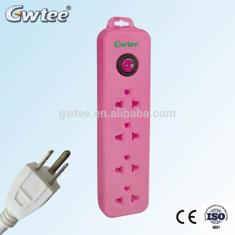 6 ways electrical protector tube plug socket with Thailand standard