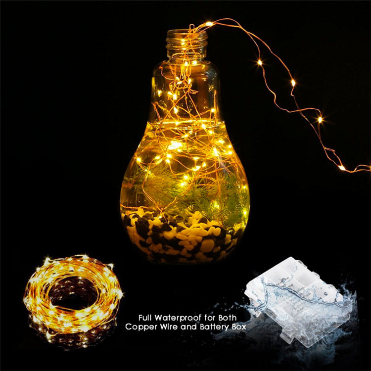 Waterproof Remote Control Fairy Lights Battery Operated LED Lights Decoration 8 Mode Timer String Copper Wire Christmas