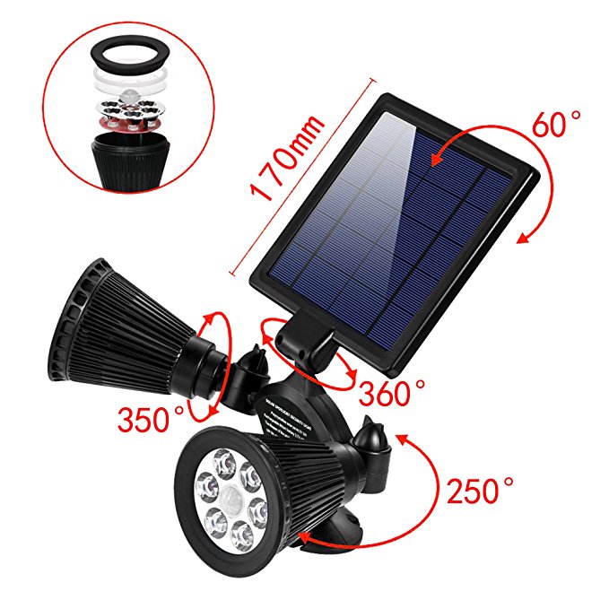 China Supplier cheap prices of rotating solar street lights garden lights with rohs solar charger