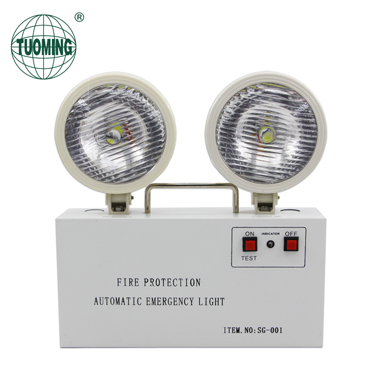 Fire Rechargeable LED Emergency Lights With Twin Spot Lighting for Elevator, Factory, Market, Stairs