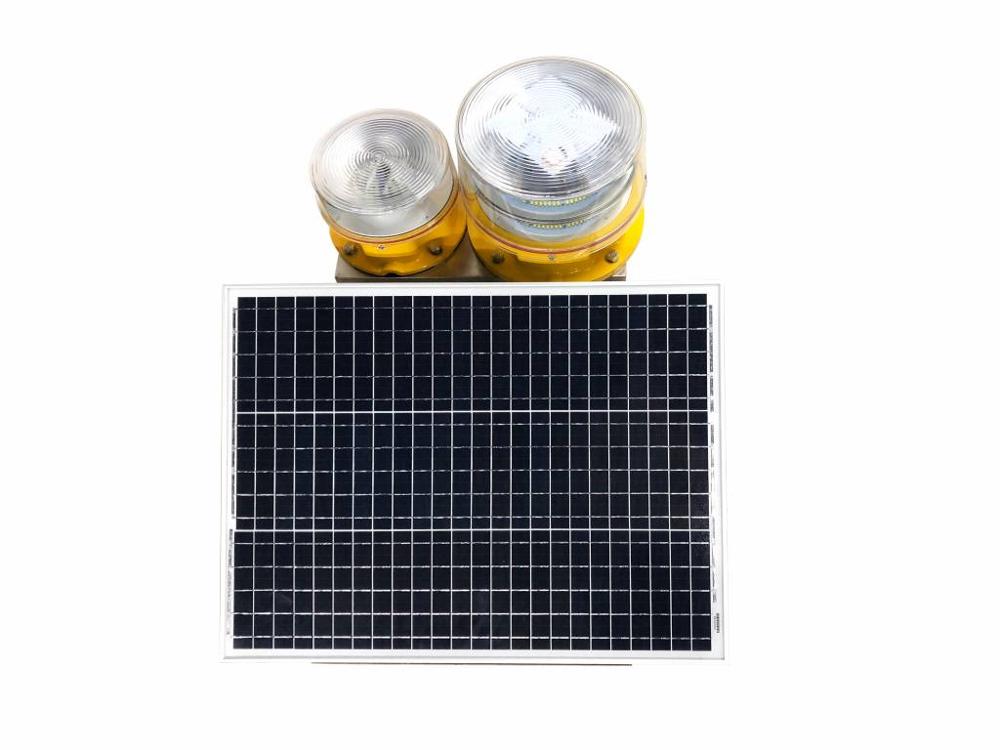 Electrical Power Towers Red and White LED DC48V Solar Power medium intensity double aviation obstruction light from China