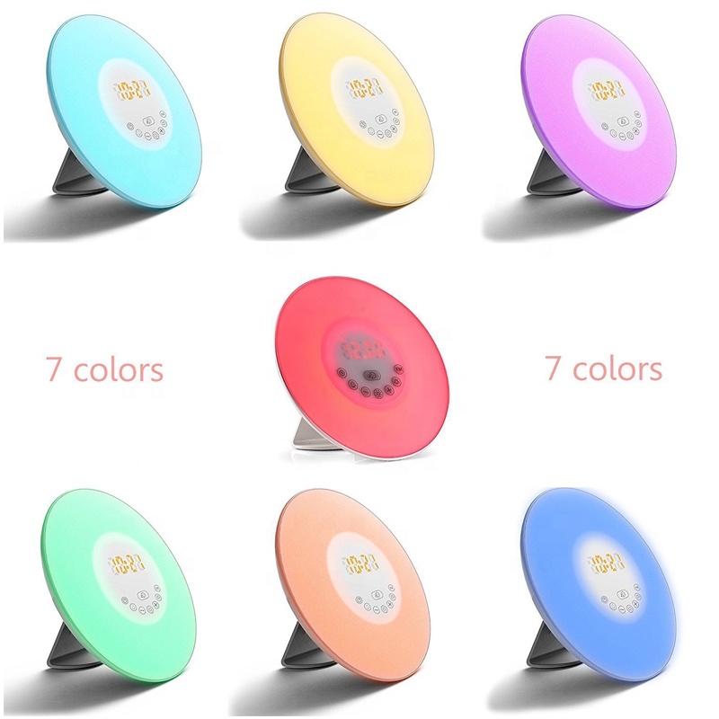 Sunrise Despertador wake up light alarm clock night light FM radio speaker Halloween Christmas gift