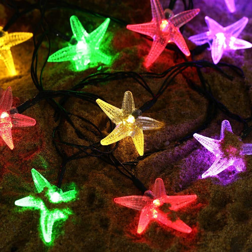 Outdoor Starfish decorative Christmas party patio lamp rubber cable led string light bulb