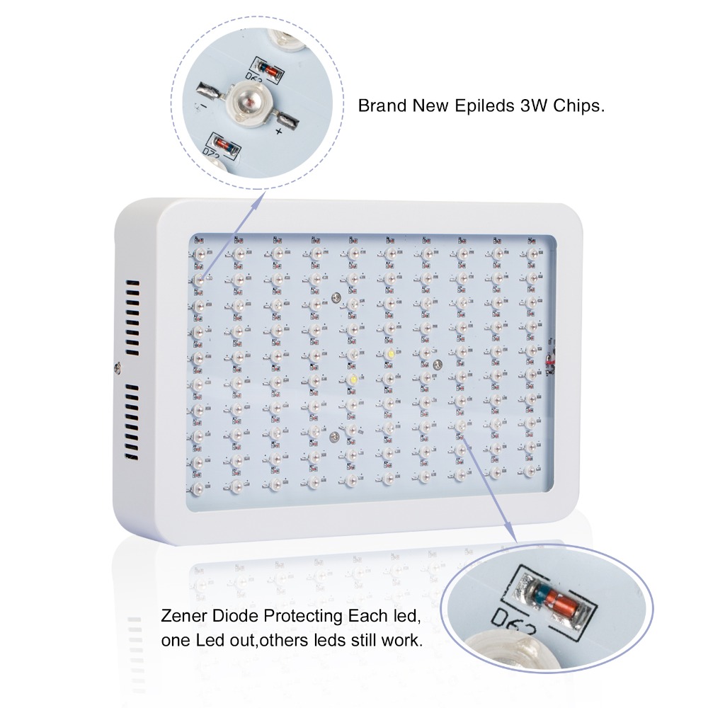 Full Spectrum 410-730nm Red/Blue/White/UV/IR For Indoor Plants 3PCS DIAMOND 600W 800W 1000W 1200W Double Chips LED Grow Light