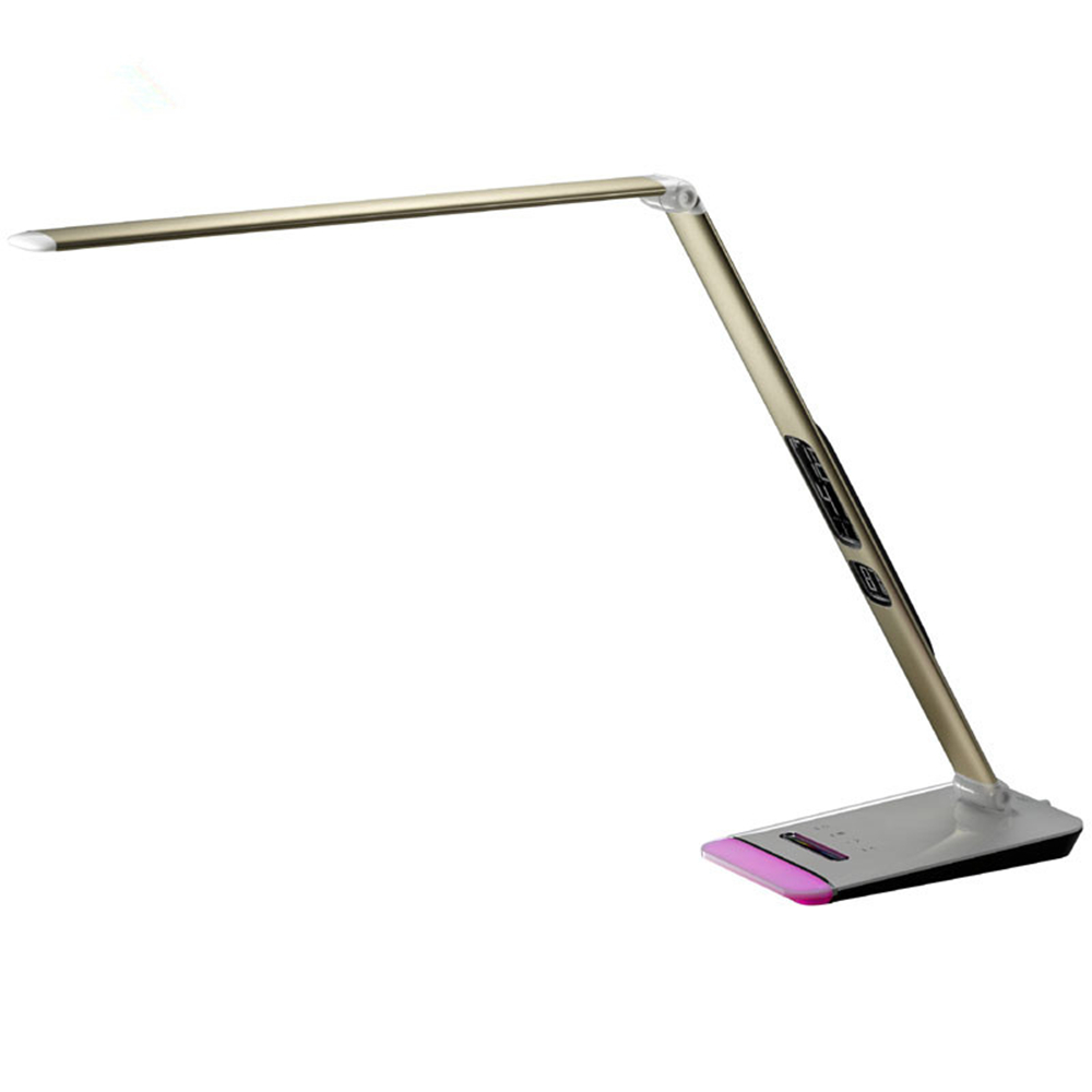 Foldable RGB Modern Manicure Industrial Table Lamp For Hotel With Alarm clock