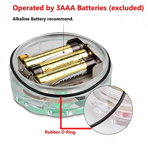 10-LED RGB Submersible LED Light, Multi Color Waterproof Wedding Party Vase Base Floral Light + Remote Control