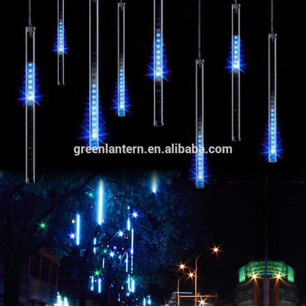 3D Effects Square Park Colorful Rainfall Meteor LED Tube Light