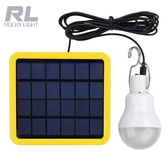 Solar led bulb Solar Rechargeable and Portable led emergency bulb with big solar panel