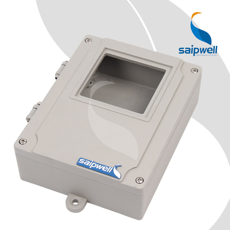 Saip/SAIPWELL factory price OEM aluminum electrical main switch waterproof box with transparent window and outlet holes