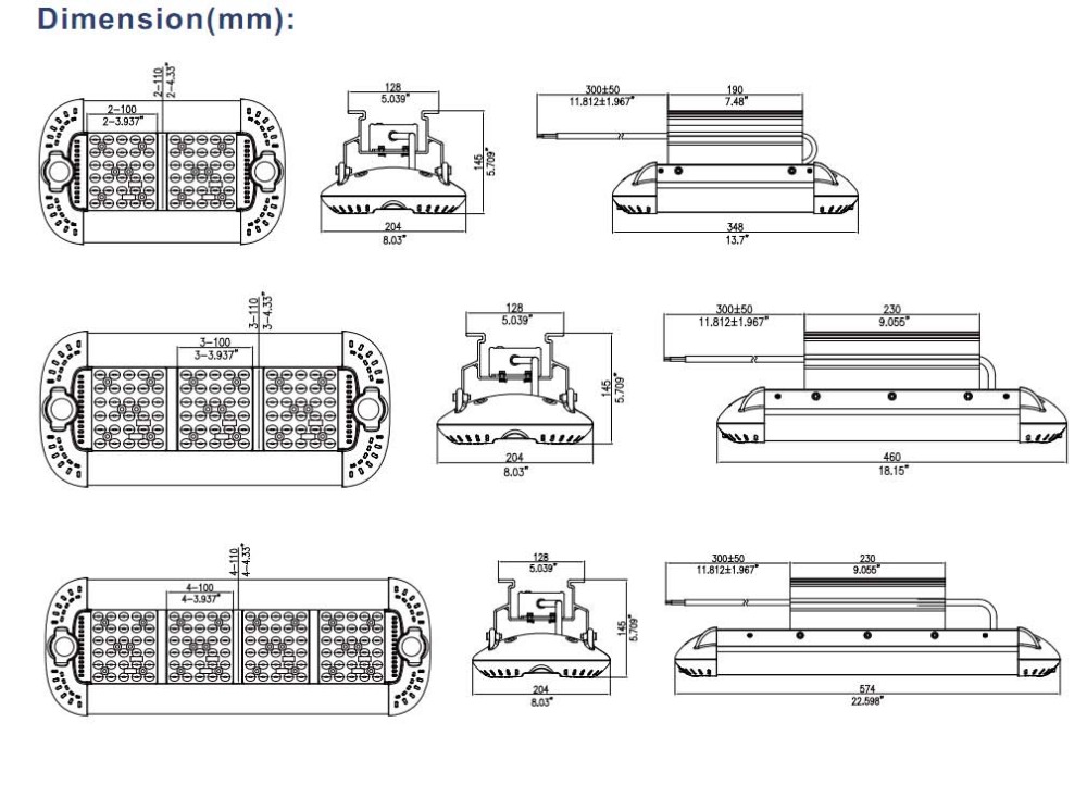 Industrial Led Linear High Bay Light 150W Price, Dimmable Highbay Warehouse Led Lights China