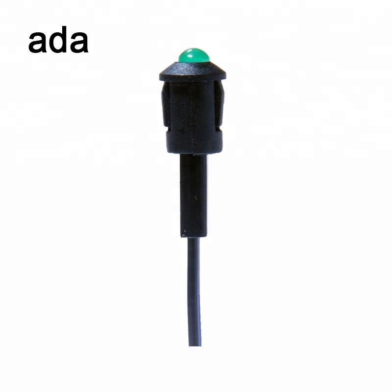 8mm Dia. A-12-3 black metal led indicator lamps panel mount 3v with wire