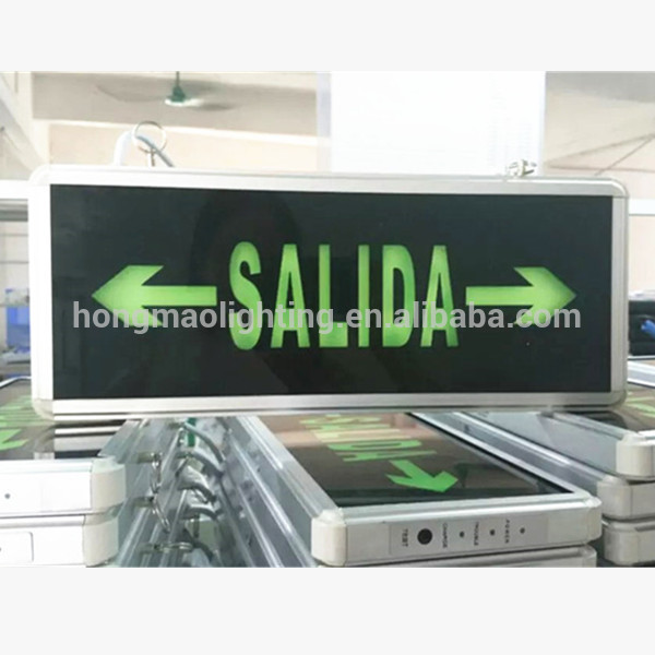 shenzhen manufacturer aluminum and glass or pc reflector salida led emergency exit sign