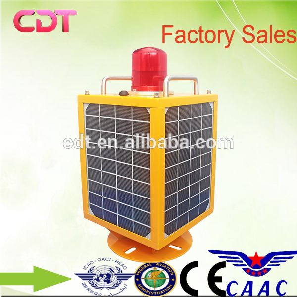 Four panel solar aviation obstruction low intensity B constant RED light for warning obstacle light