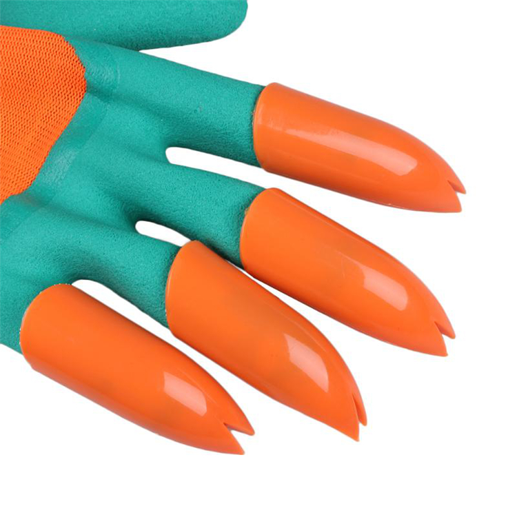 New Design Garden Gloves With Fingertips Claws Genie Gardening Raking Digging Planting Latex Work Glove Yard Products Tool