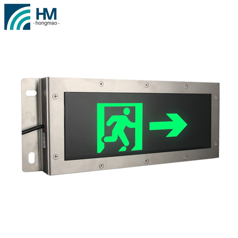 IP65 green white led emergency battery backup exit sign