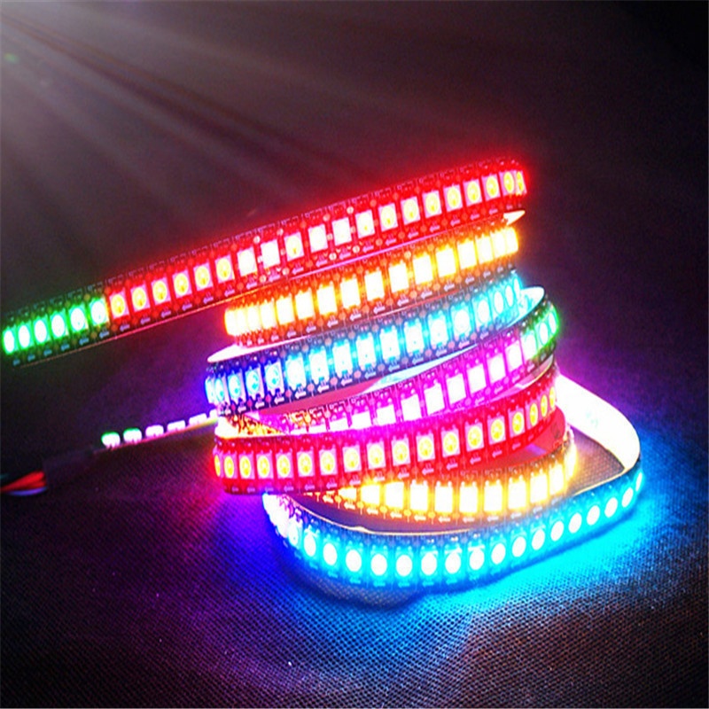 WS2812B 144 leds/pixels/m Black PCB Individual Addressable Full Color led pixel strip Dream Color Non-waterproof