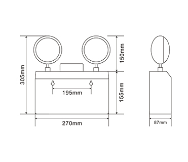 rechargeable led emergency light with twin head operated Ni-Cd battery