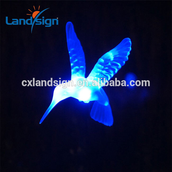 Hot sale color changing solar powered LED garden stake lights - hummingbird & butterfly & dragonfly Kit garden lawn lamp