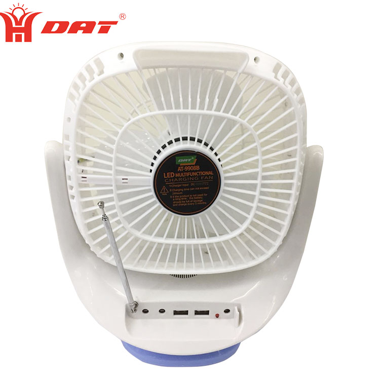 rechargeable electric fan with led light portable electric fan with USB mobile phone charge function