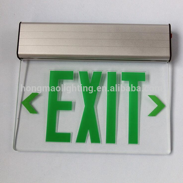 HONGMAO Best Quality CE ROHS Approved 3.6W Ni-cd Aluminum and Acrylic led edgelit exit sign blue LED