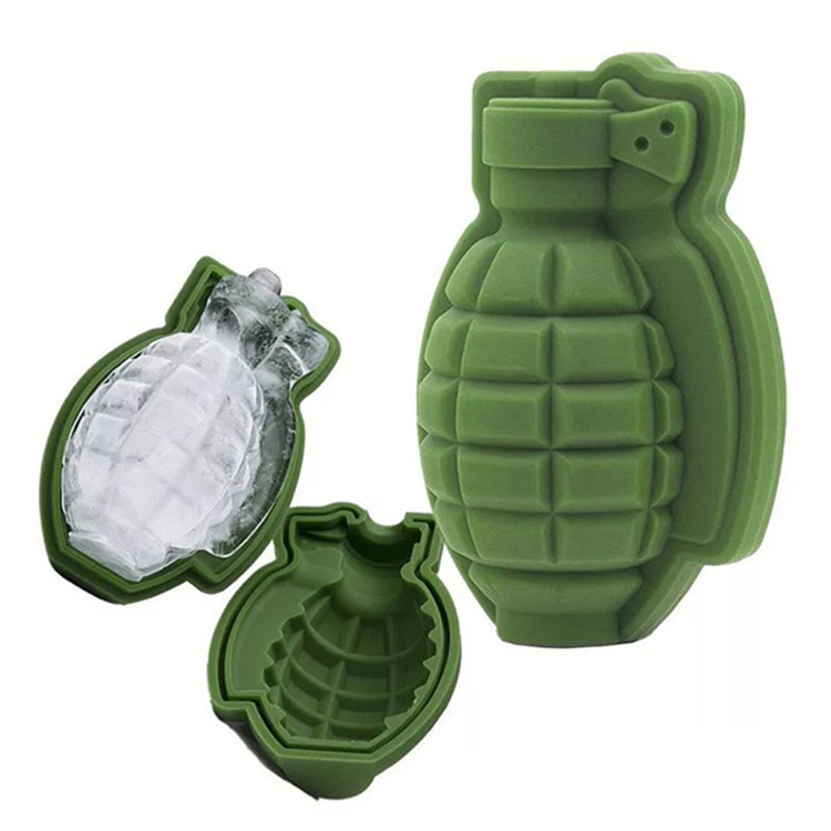 3D Grenade Shape Ice Cube Mold Silicone Cake Mold Ice Cream Trays Mold for Great Bar Party