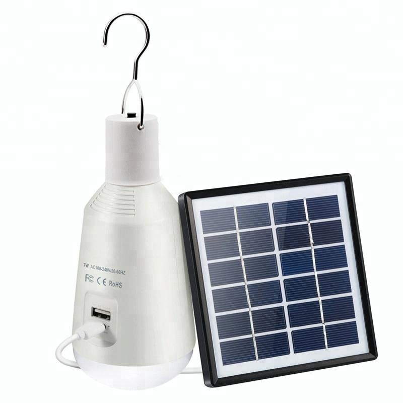 Multi-functional LED Bulb portable energy saving solar operated led bulb for camping reading 7w rechargeable led