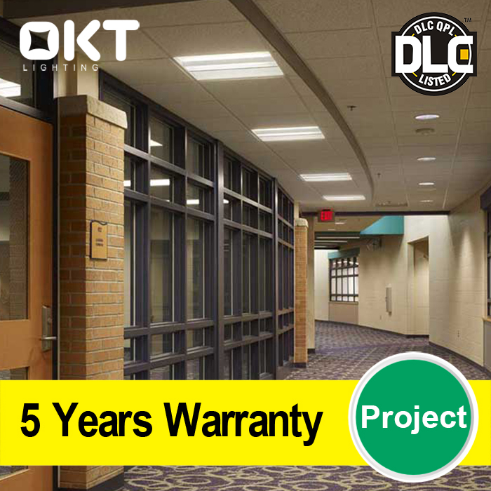 OKT Low Profile Center Basket Recessed led troffer light 600x600 DLC listed