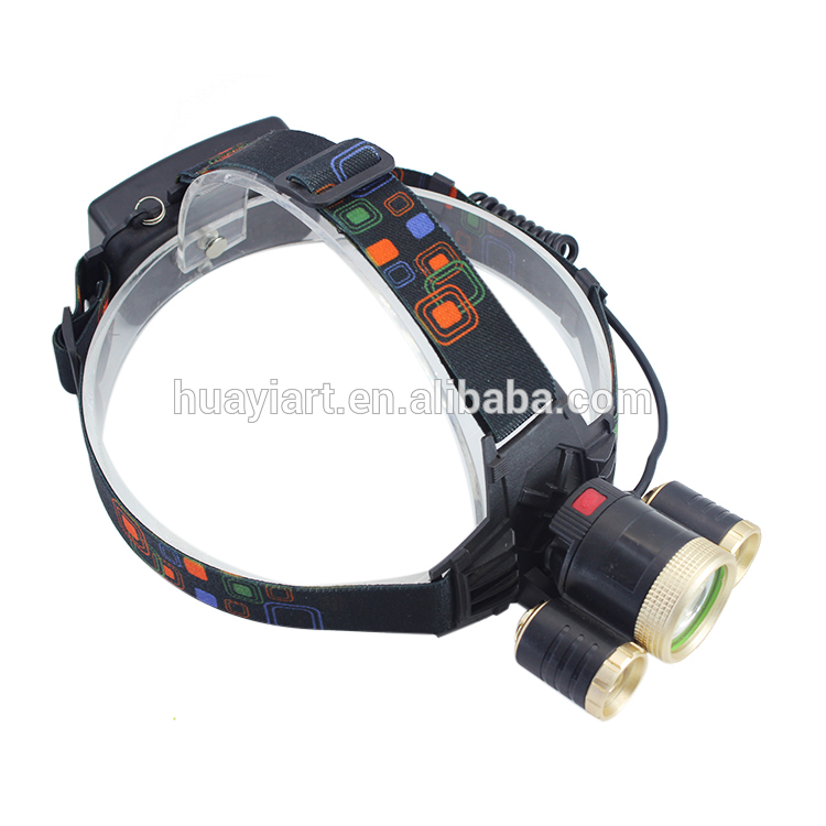 Waterproof High Power Headlamp 3 led lights rechargeable headlamps