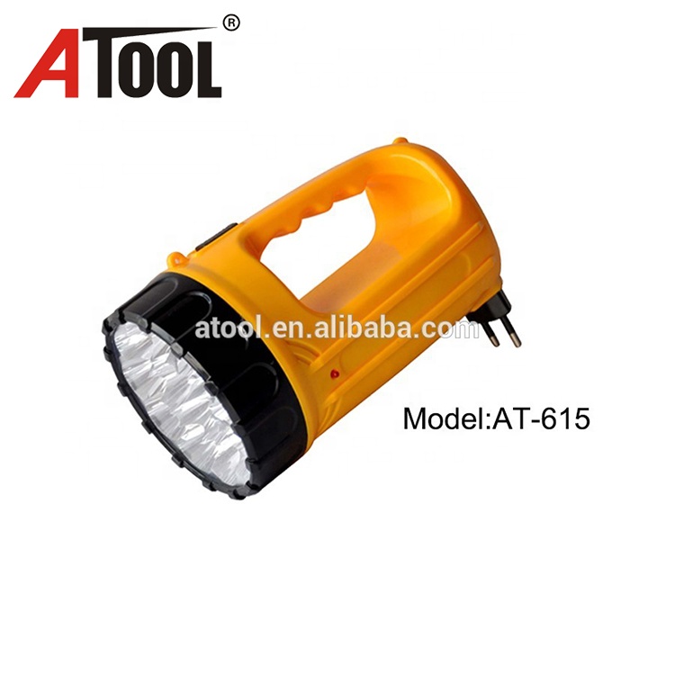 Hot sell plastic rechargeable led torch flashlight with Brazil plug