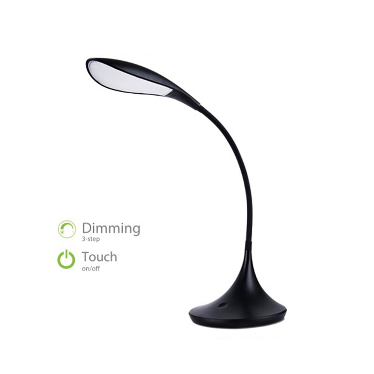 Modern Style Flexible LED Table Lamp, Bed Head Reading Lamp, 7W 3 Step Dimmable LED Desk Lamp