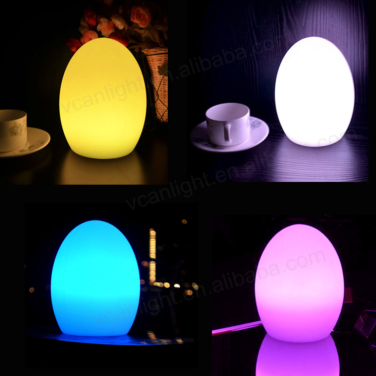 Cordless rechargeable led table egg shape lamp