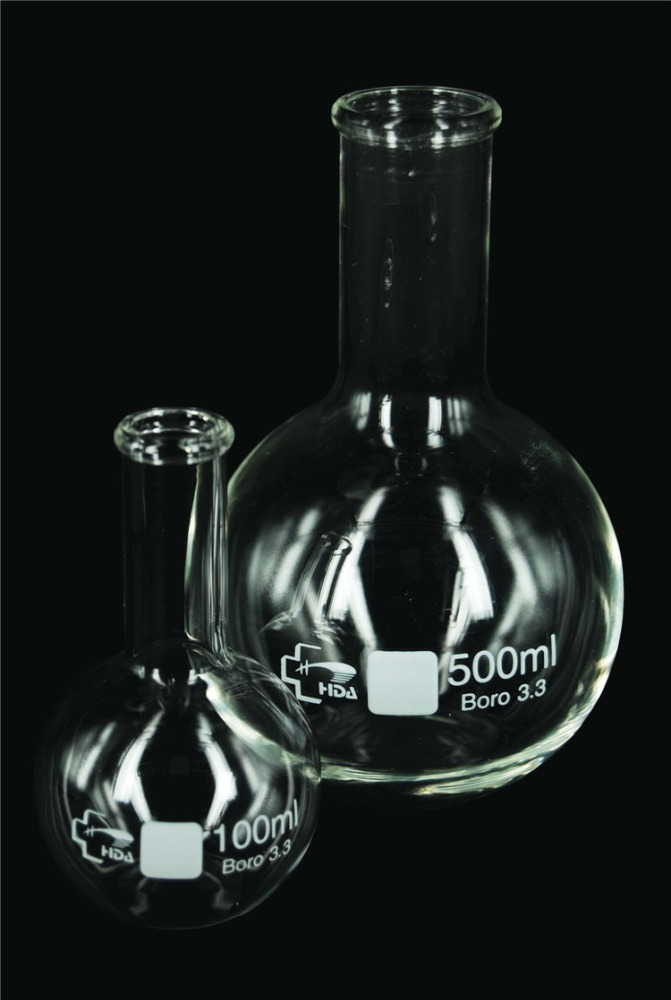 chemical laboratory glassware 100ml~500ml slender neck glass florence flask