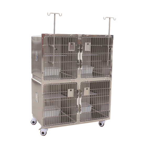 Stainless steel Inpatient oxygen chamber animal cage in vet hospital clinic
