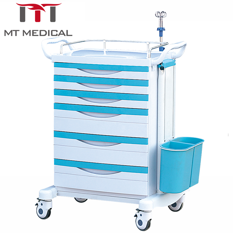 Hospital plastic ABS mobile emergency rescue cart