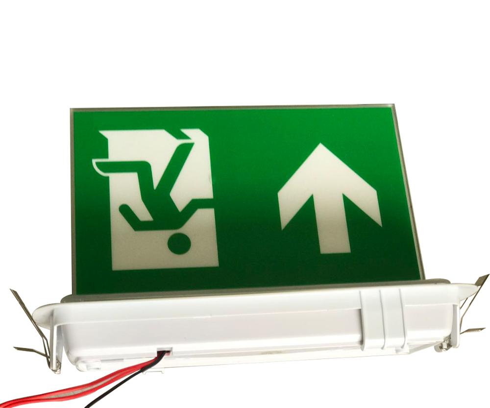 Ceiling Recessed Small Size LED Rechargeable Emergency Exit Sign