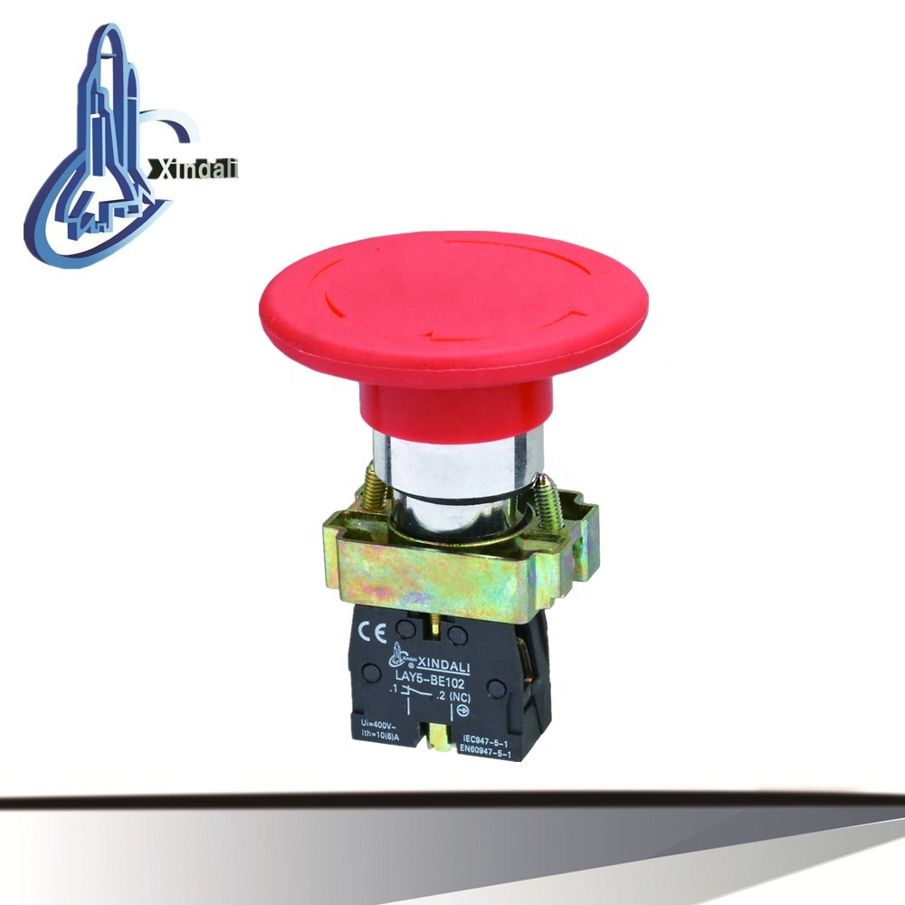 lay5 60mm mushroom head lockout push button switch/emergency stop spring return LAY5-BR42