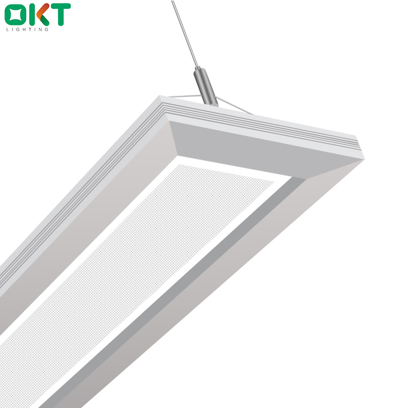 80w direct indirect linkable linear panel lighting 8ft led office pendant light
