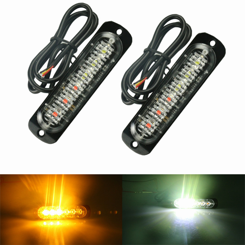 12/24V Slim Strobe Light Warning, 6 LED*3W IP67 Outdoor Motion Sensor Strobe Light Bar